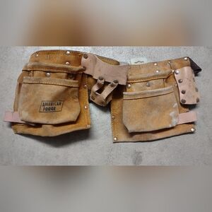 Vintage American Forge Products Adjustable Tool Belt Holster Leather USA Made